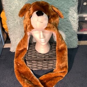 Dog hat with built in mittens